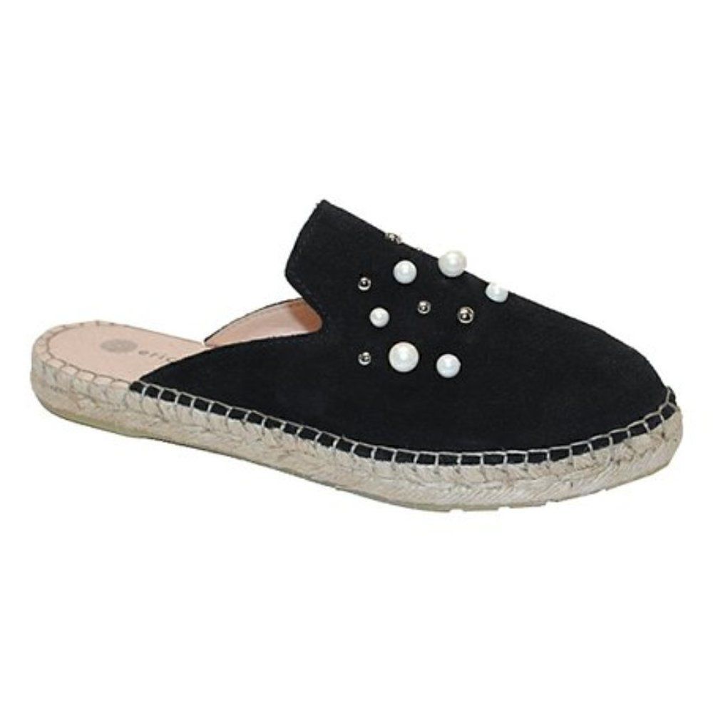 Eric Michael Black Kelly Suede Mule Sz 40